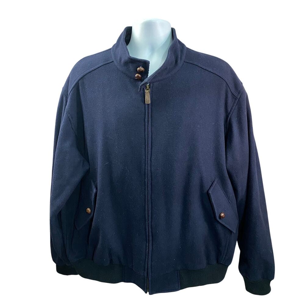 Orvis Brand Navy Blue Jacket Size XL Cotton Nylon Rayon Blend Zip Front